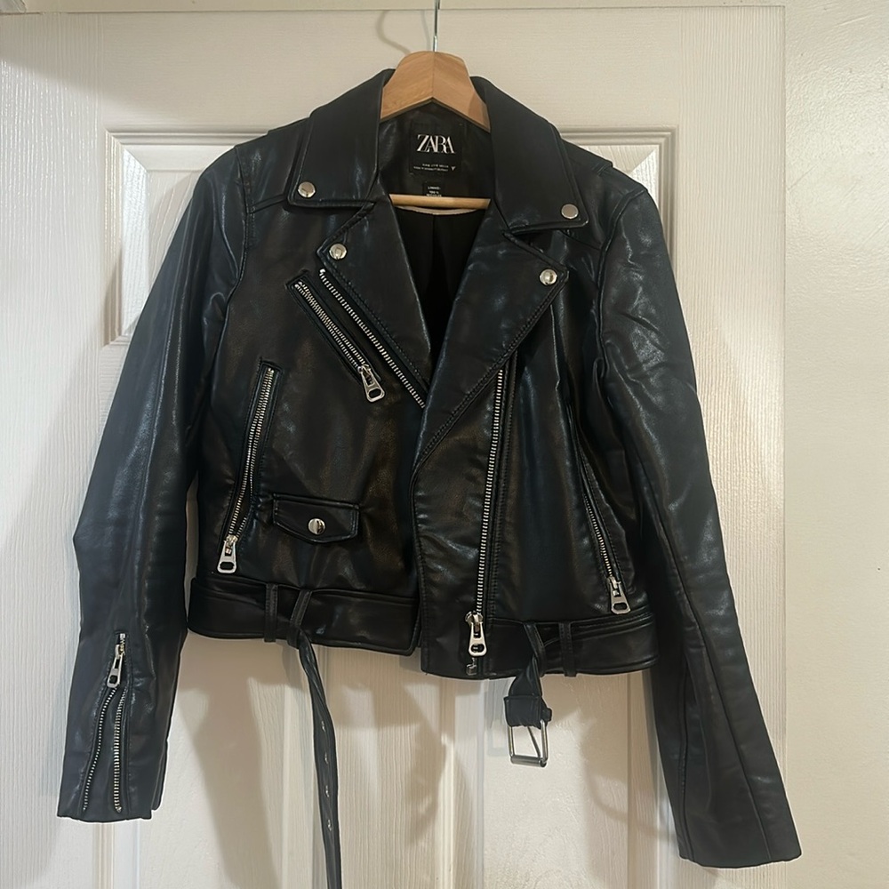 Black faux leather jacket